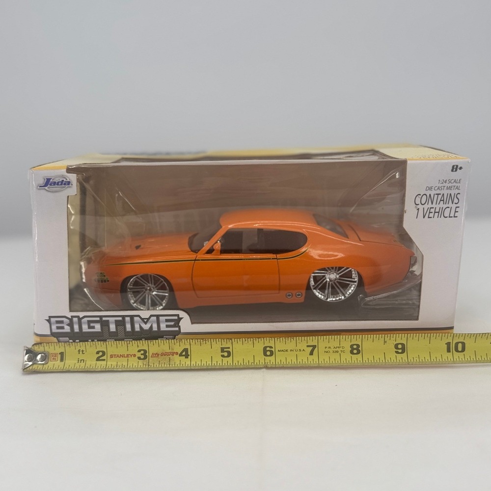 Jada Bigtime Muscle 1969 Pontiac GTO Judge Orange 1:24 Die Cast Car 90060 - Picture 12 of 14